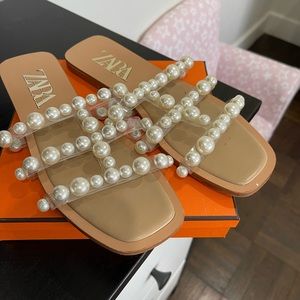 Zara pearl sandals